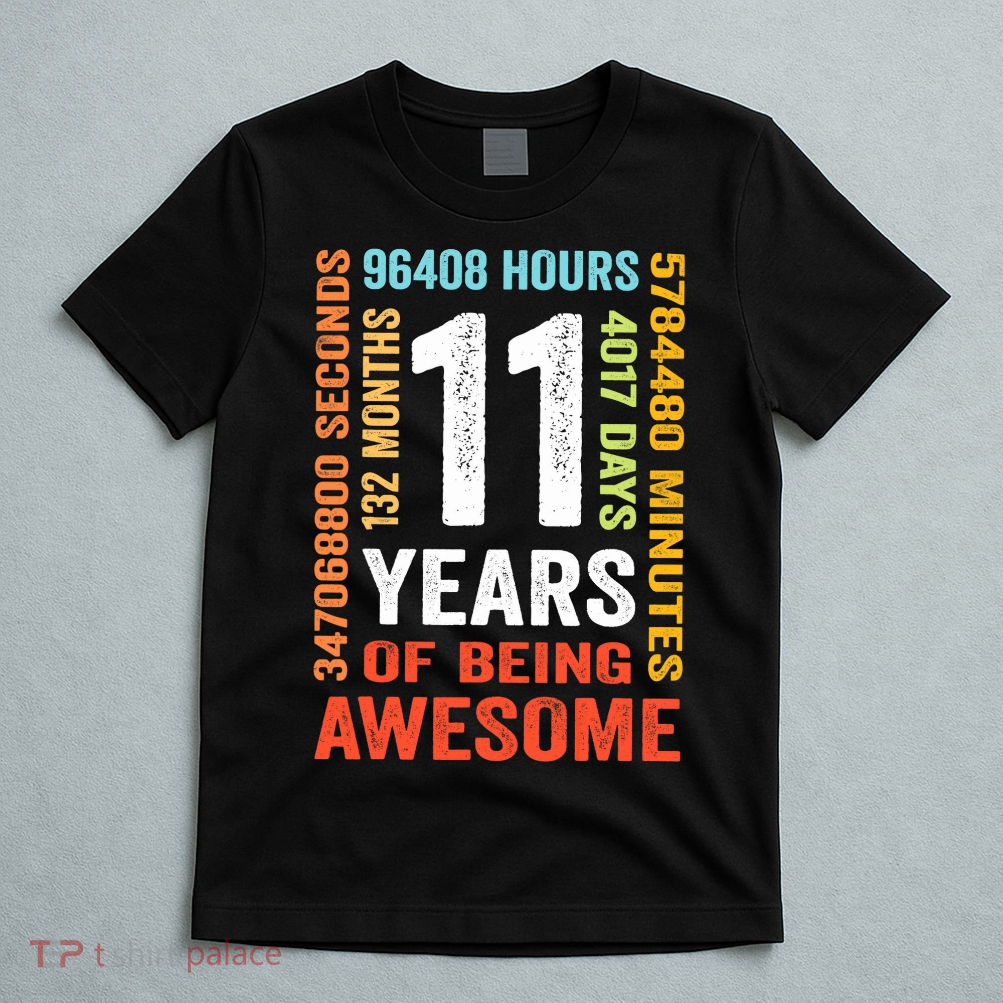 11th Birthday 11 Years Old Vintage Retro 132 Months T-Shirt