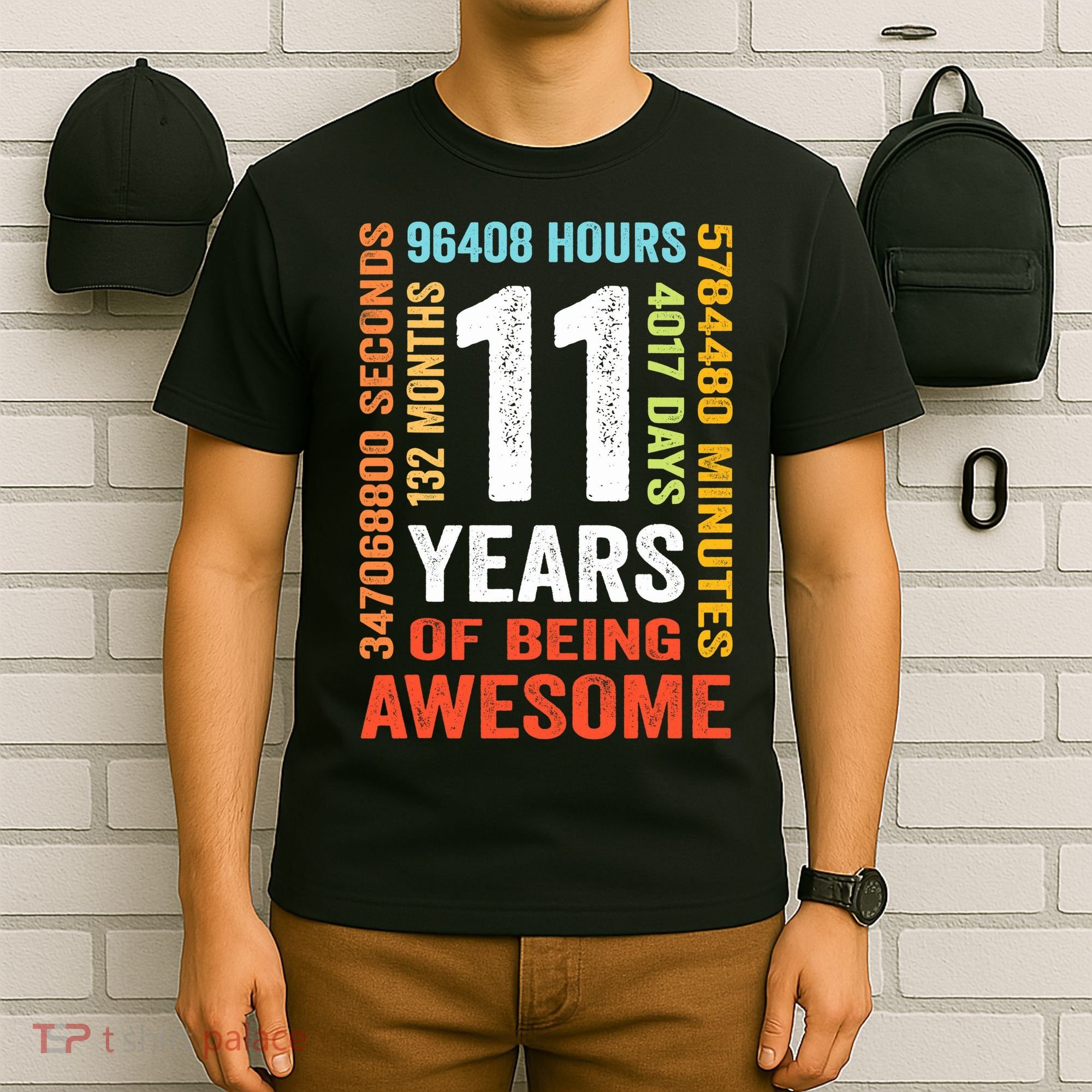 11th Birthday 11 Years Old Vintage Retro 132 Months T-Shirt