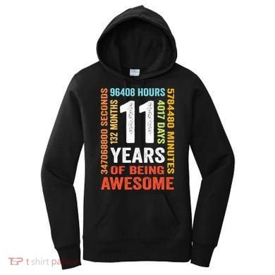 11th Birthday 11 Years Old Vintage Retro 132 Months Women's Hoodie