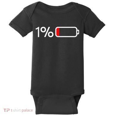 1 Battery 1 Battery Fun Low Energy Percentage Baby Bodysuit
