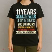 11th Birthday 11 Years Old Vintage Retro 132 Months Shirt T-Shirt thumb 4