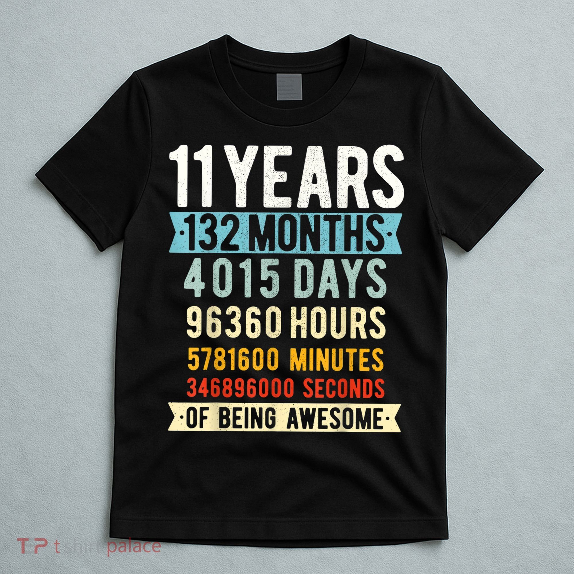11th Birthday 11 Years Old Vintage Retro 132 Months Shirt T-Shirt