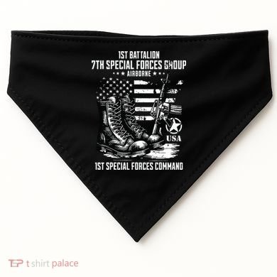1st Battalion 7th Special Forces Group Airborne Veteran USA-Made Doggie Bandana