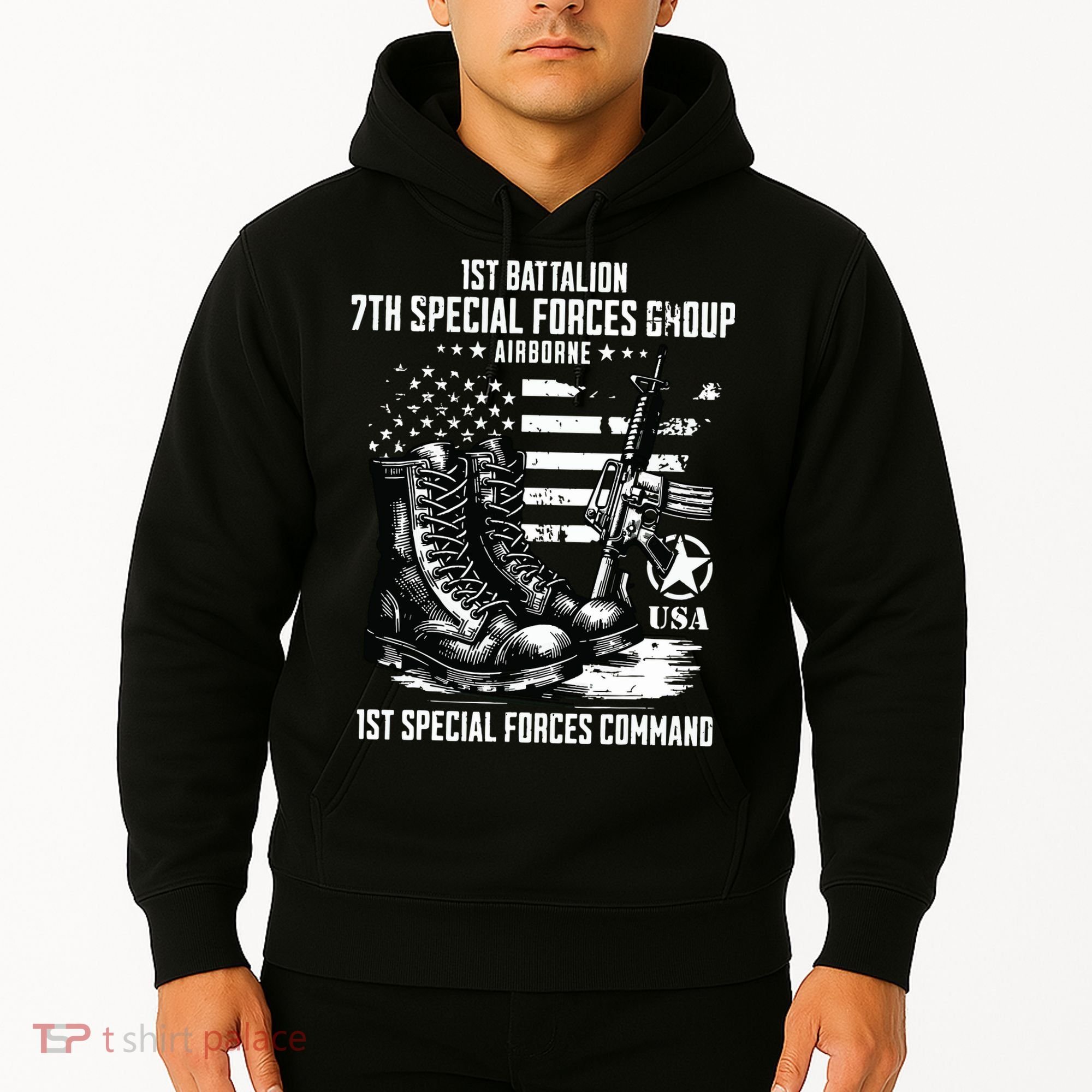 1st Battalion 7th Special Forces Group Airborne Veteran Hoodie