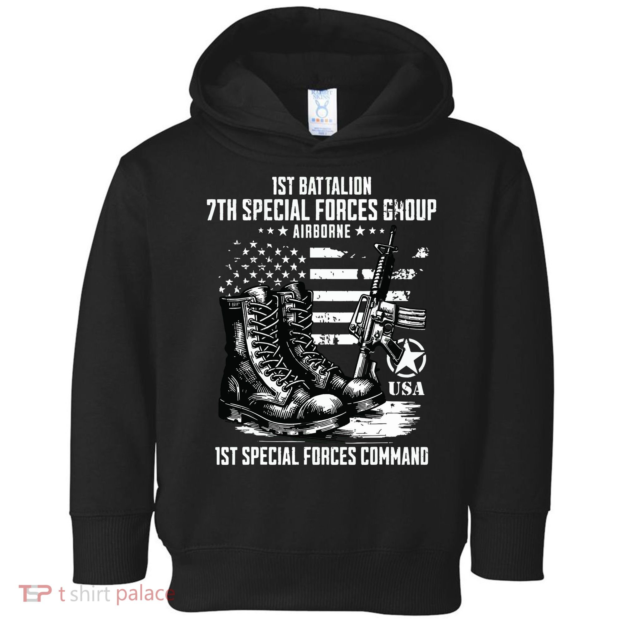 1st Battalion 7th Special Forces Group Airborne Veteran Toddler Hoodie