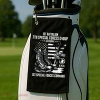 1st Battalion 7th Special Forces Group Airborne Veteran Golf Towel thumb 2