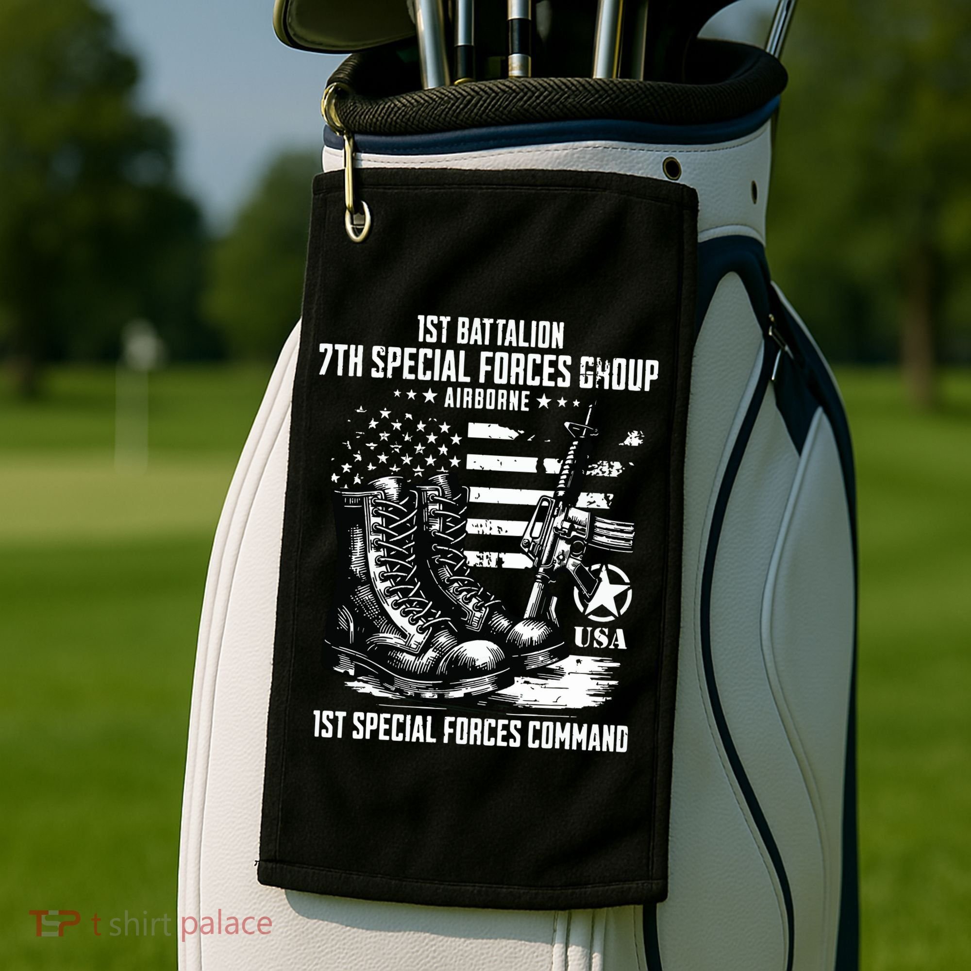 1st Battalion 7th Special Forces Group Airborne Veteran Golf Towel