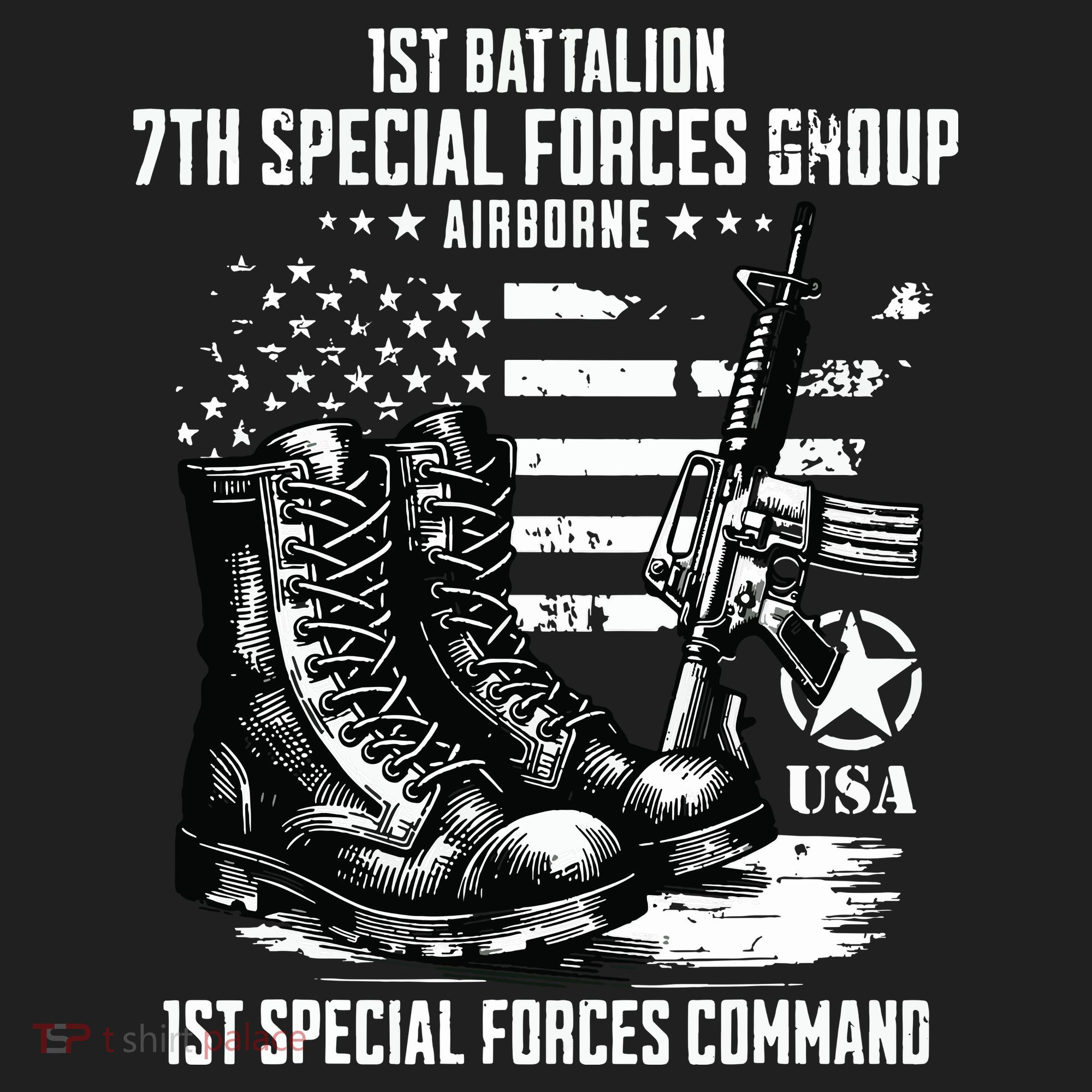 1st Battalion 7th Special Forces Group Airborne Veteran Golf Towel