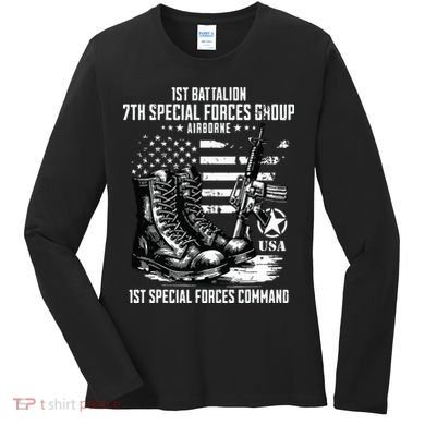 1st Battalion 7th Special Forces Group Airborne Veteran Women's Long Sleeve Shirt