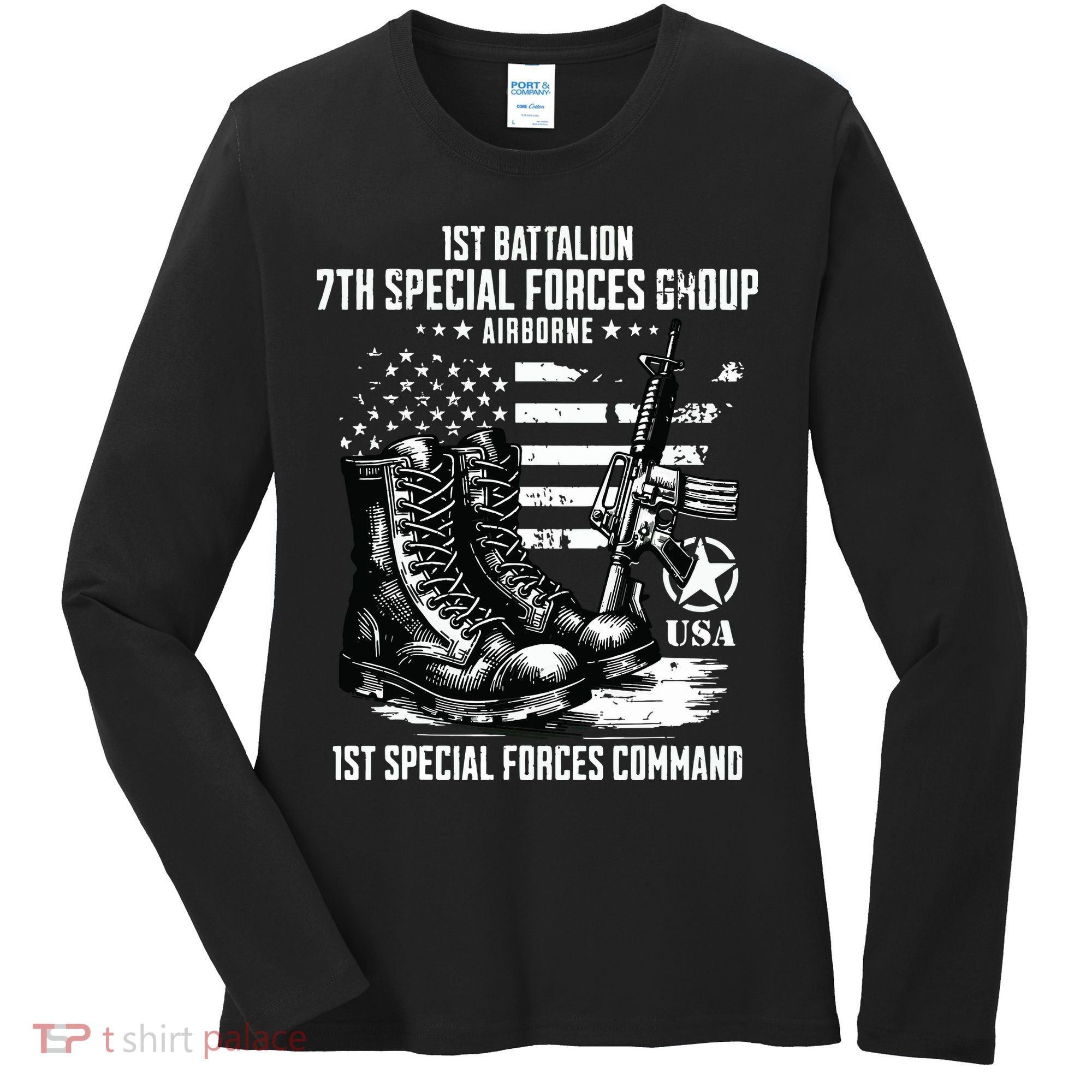 1st Battalion 7th Special Forces Group Airborne Veteran Women's Long Sleeve Shirt