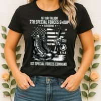 1st Battalion 7th Special Forces Group Airborne Veteran Women's T-Shirt thumb 2