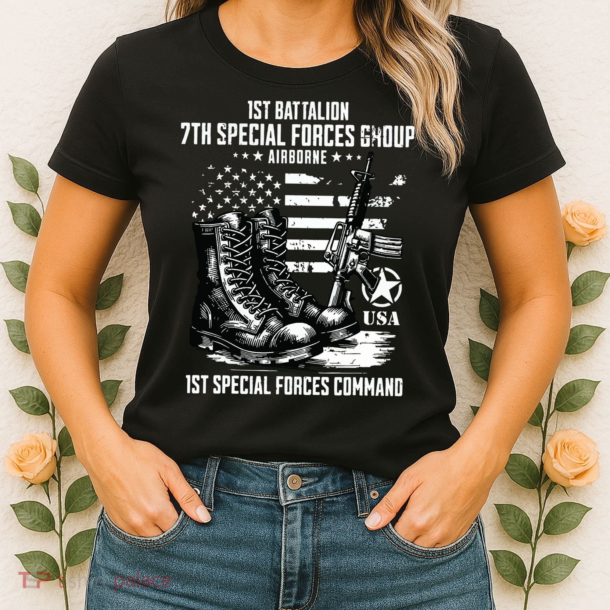1st Battalion 7th Special Forces Group Airborne Veteran Women's T-Shirt