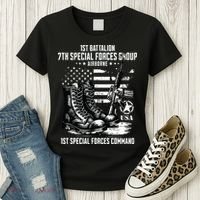 1st Battalion 7th Special Forces Group Airborne Veteran Women's T-Shirt thumb 3