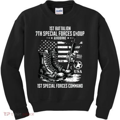 1st Battalion 7th Special Forces Group Airborne Veteran Kids Sweatshirt