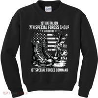 1st Battalion 7th Special Forces Group Airborne Veteran Kids Sweatshirt thumb 0