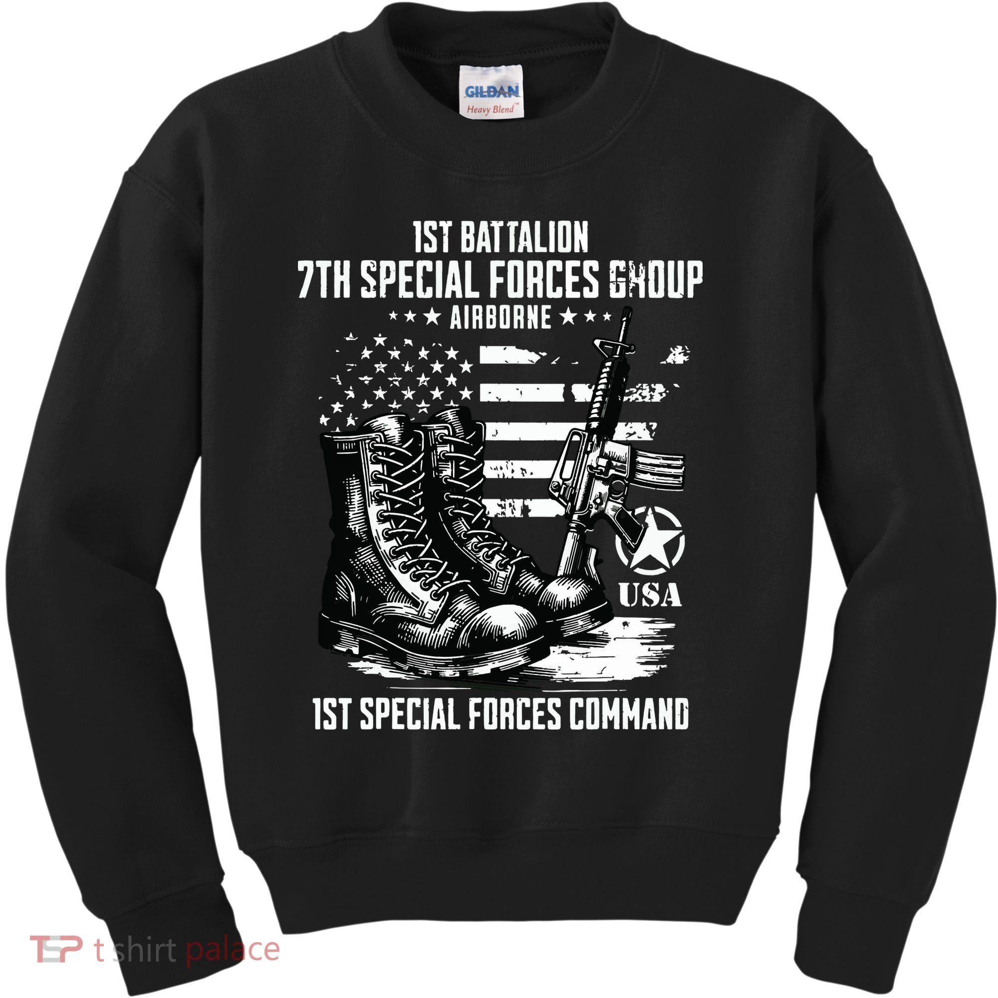 1st Battalion 7th Special Forces Group Airborne Veteran Kids Sweatshirt