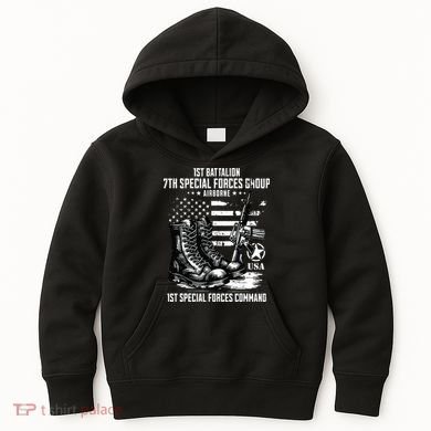 1st Battalion 7th Special Forces Group Airborne Veteran Kids Hoodie