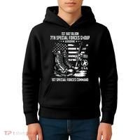 1st Battalion 7th Special Forces Group Airborne Veteran Kids Hoodie thumb 4