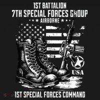 1st Battalion 7th Special Forces Group Airborne Veteran Kids Long Sleeve Shirt thumb 2