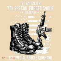 1st Battalion 7th Special Forces Group Airborne Veteran Sweatshirt thumb 2