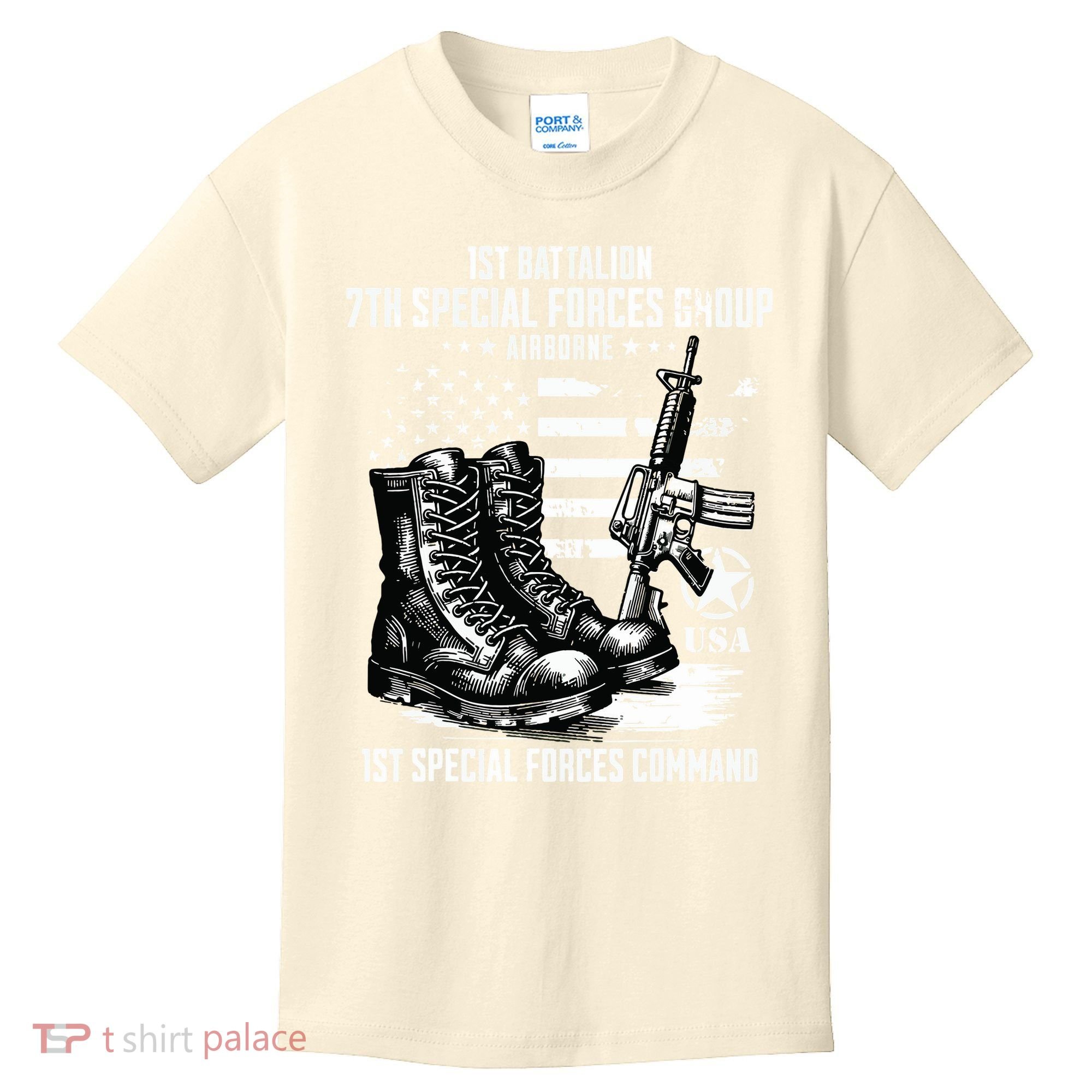 1st Battalion 7th Special Forces Group Airborne Veteran Kids T-Shirt