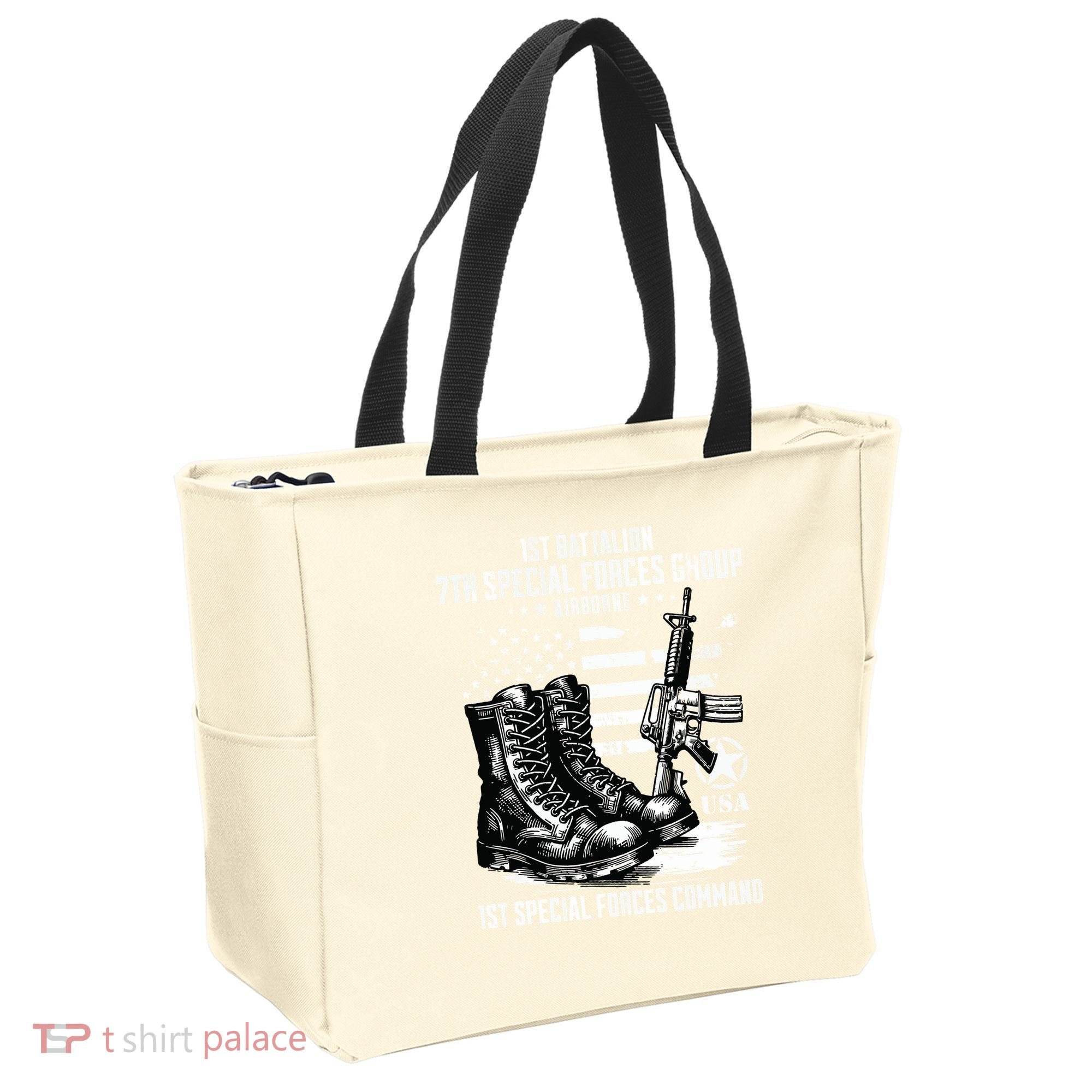 1st Battalion 7th Special Forces Group Airborne Veteran Tote Bag