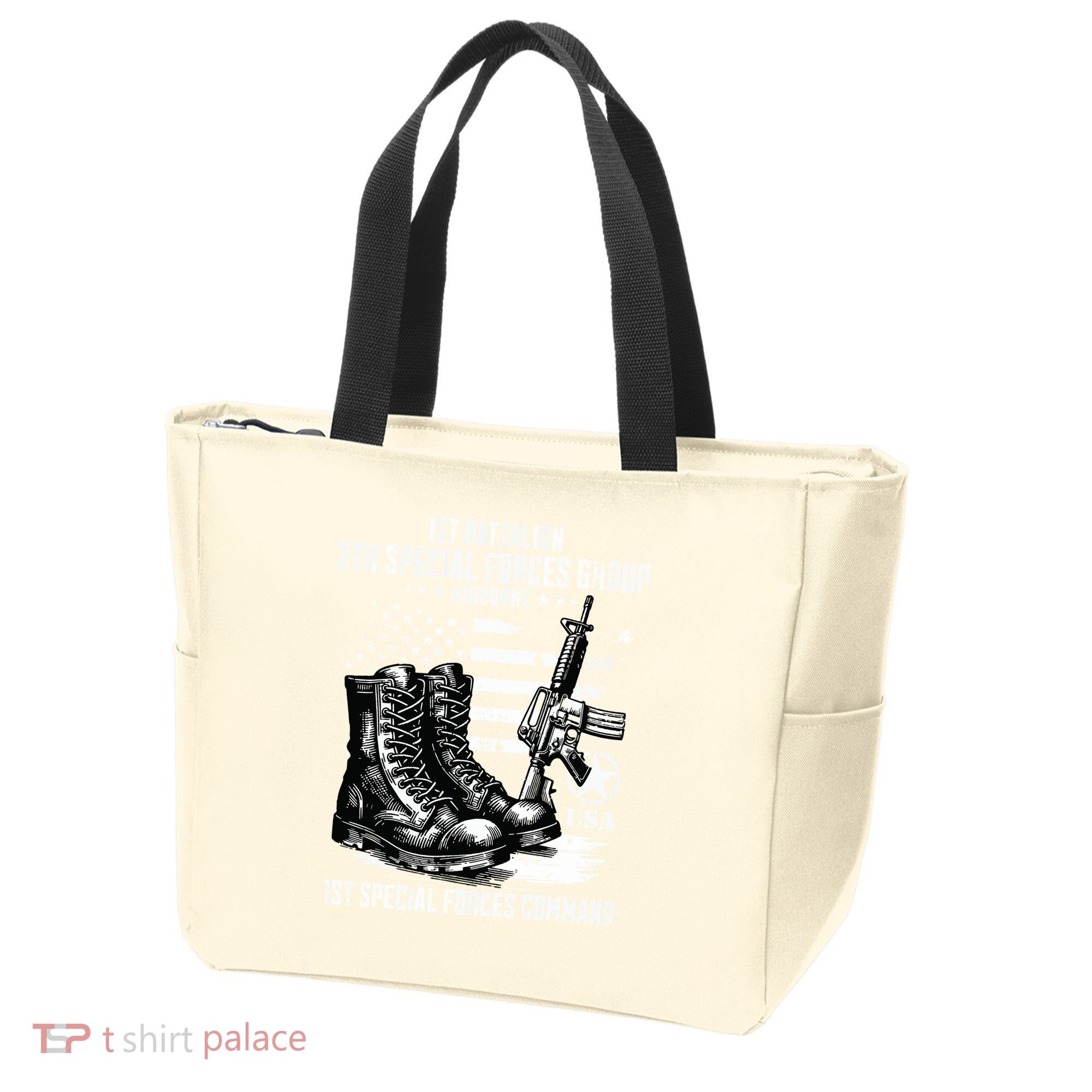 1st Battalion 7th Special Forces Group Airborne Veteran Tote Bag