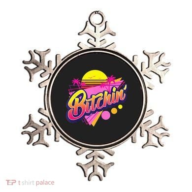 1980s Bitchin 80s Retro Vintage Palm Trees & Sunset Design Ornament
