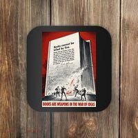 1940s Books Are Weapons Book Burning Wwii Propaganda War Poster Coaster thumb 0
