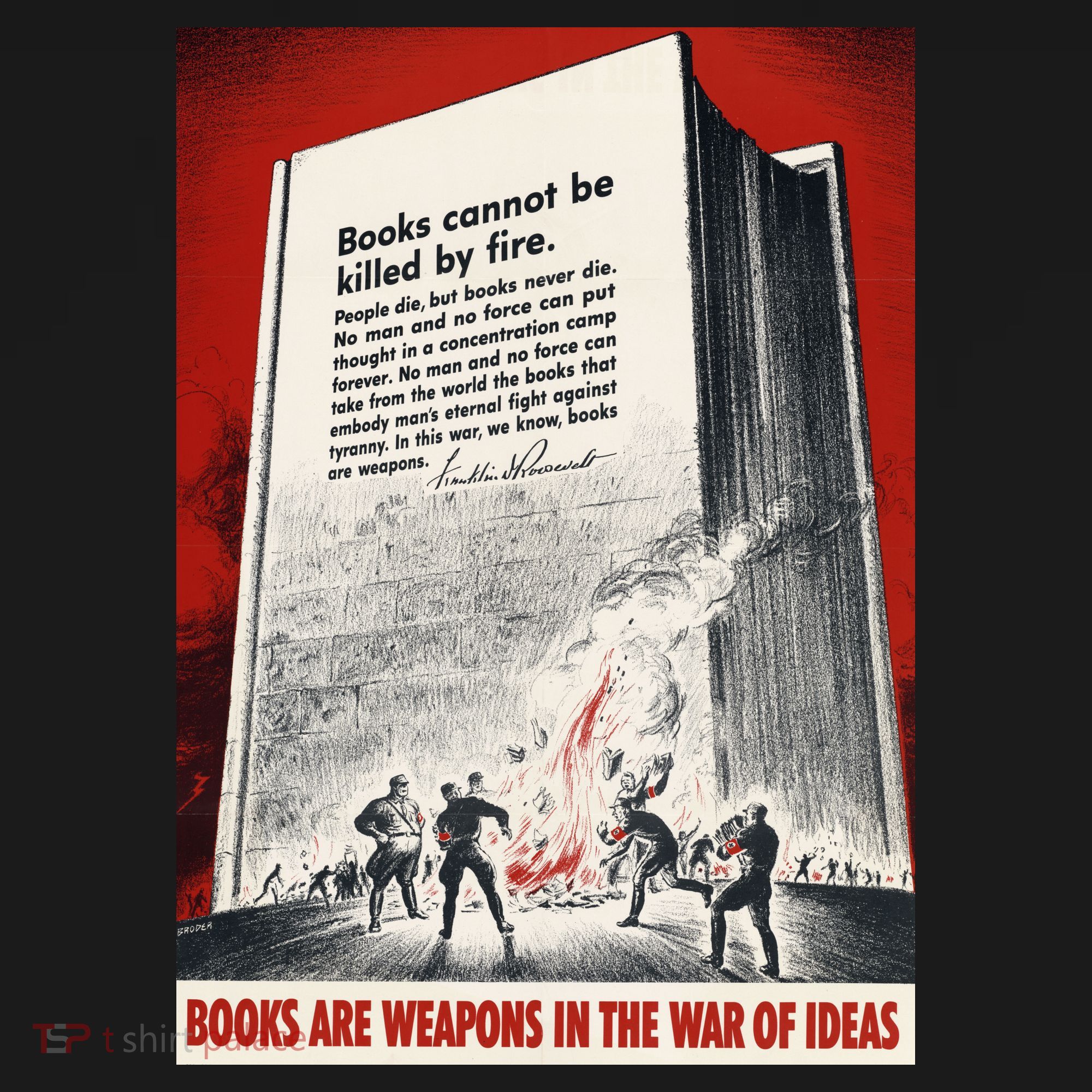 1940s Books Are Weapons Book Burning Wwii Propaganda War Poster Coaster