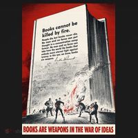 1940s Books Are Weapons Book Burning Wwii Propaganda War Poster Toddler Hoodie thumb 2