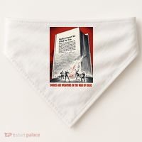 1940s Books Are Weapons Book Burning Wwii Propaganda War Poster USA-Made Doggie Bandana thumb 0