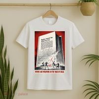 1940s Books Are Weapons Book Burning Wwii Propaganda War Poster T-Shirt thumb 2