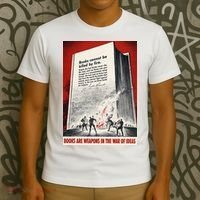 1940s Books Are Weapons Book Burning Wwii Propaganda War Poster T-Shirt thumb 3