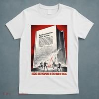 1940s Books Are Weapons Book Burning Wwii Propaganda War Poster T-Shirt thumb 5