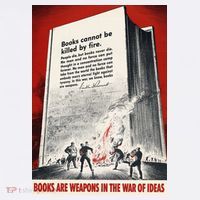 1940s Books Are Weapons Book Burning Wwii Propaganda War Poster T-Shirt thumb 7