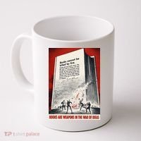 1940s Books Are Weapons Book Burning Wwii Propaganda War Poster Coffee Mug thumb 0