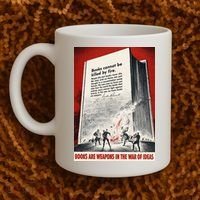 1940s Books Are Weapons Book Burning Wwii Propaganda War Poster Coffee Mug thumb 2