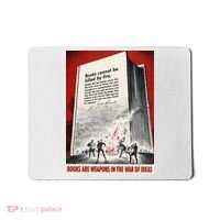 1940s Books Are Weapons Book Burning Wwii Propaganda War Poster Mousepad thumb 0