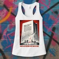1940s Books Are Weapons Book Burning Wwii Propaganda War Poster Women's Tank Top thumb 3