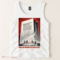1940s Books Are Weapons Book Burning Wwii Propaganda War Poster Tank Top thumb 2