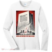 1940s Books Are Weapons Book Burning Wwii Propaganda War Poster Women's Long Sleeve Shirt thumb 0