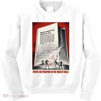 1940s Books Are Weapons Book Burning Wwii Propaganda War Poster Kids Sweatshirt thumb 0