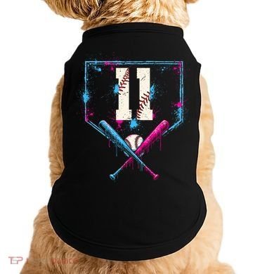 11th Birthday Baseball Home Plate Drip Ice Cream Sprinkle Doggie Tank