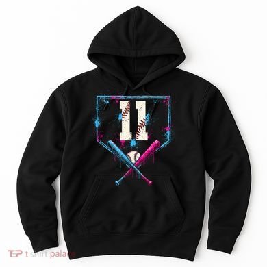 11th Birthday Baseball Home Plate Drip Ice Cream Sprinkle Hoodie