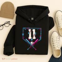 11th Birthday Baseball Home Plate Drip Ice Cream Sprinkle Hoodie thumb 4