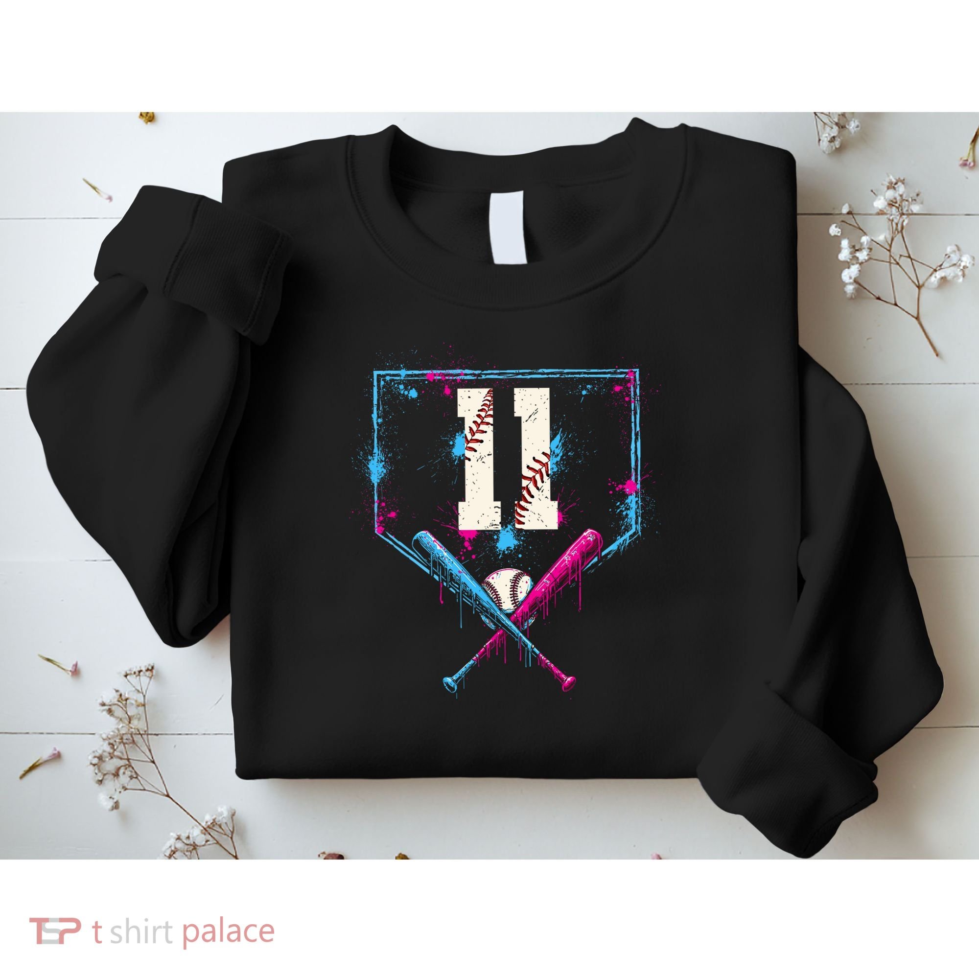11th Birthday Baseball Home Plate Drip Ice Cream Sprinkle Sweatshirt