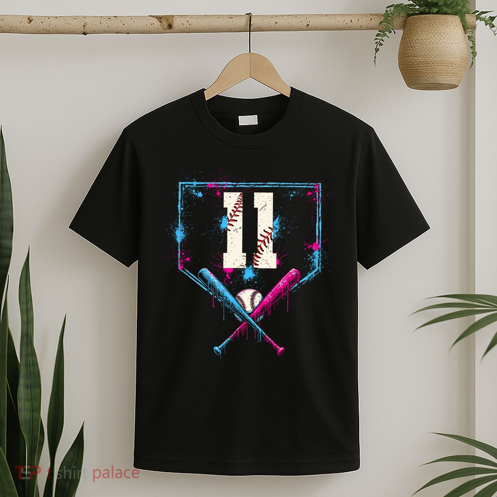11th Birthday Baseball Home Plate Drip Ice Cream Sprinkle T-Shirt