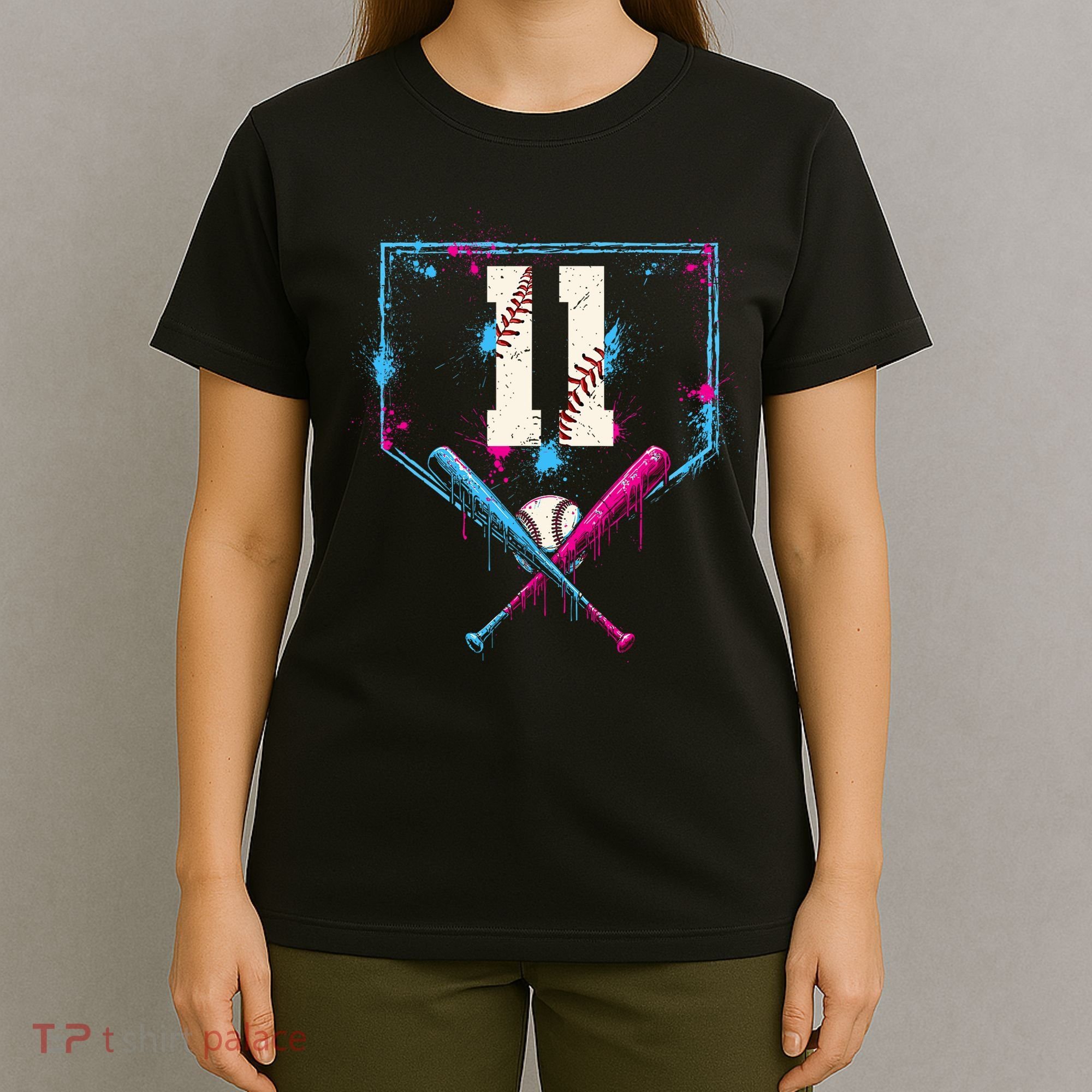 11th Birthday Baseball Home Plate Drip Ice Cream Sprinkle T-Shirt