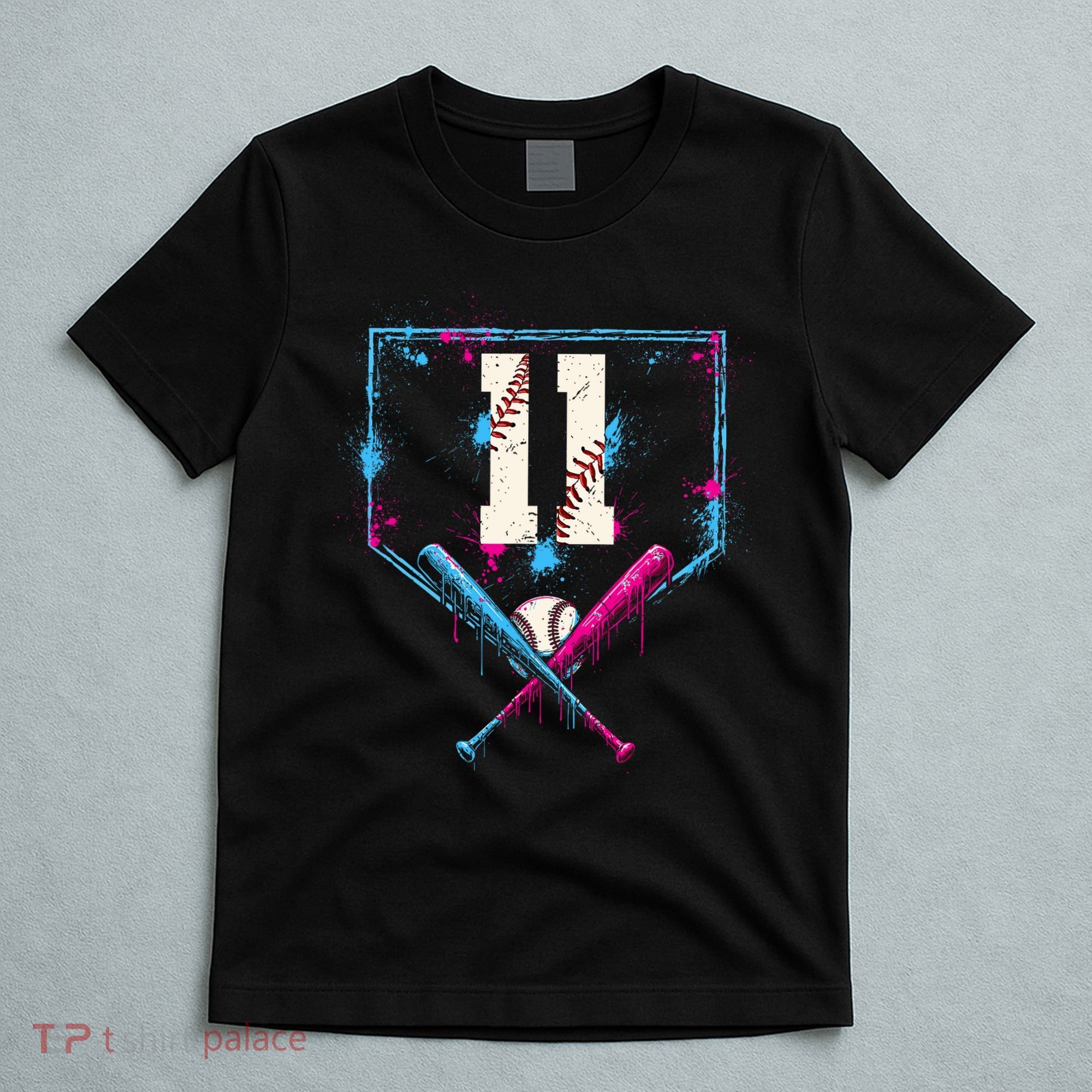 11th Birthday Baseball Home Plate Drip Ice Cream Sprinkle T-Shirt